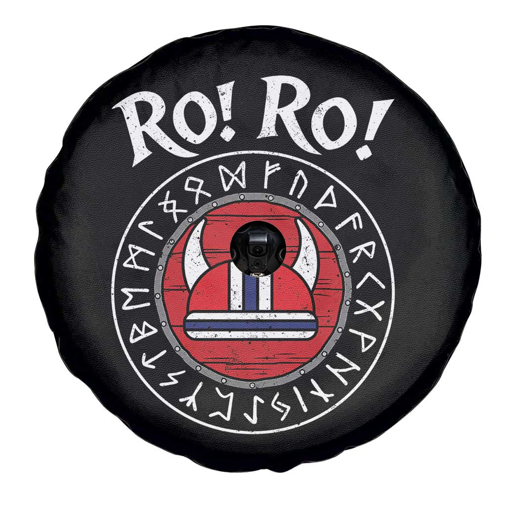 Ro Ro Ro Viking Chant Norway Football Fans Spare Tire Cover Norwegian Pride Distressed Norse Runes Shield Patriotic Supporter