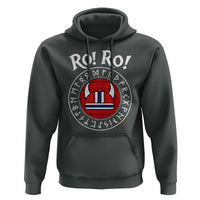 Ro Ro Ro Viking Chant Norway Football Fans Hoodie Norwegian Pride Distressed Norse Runes Shield Patriotic Supporter