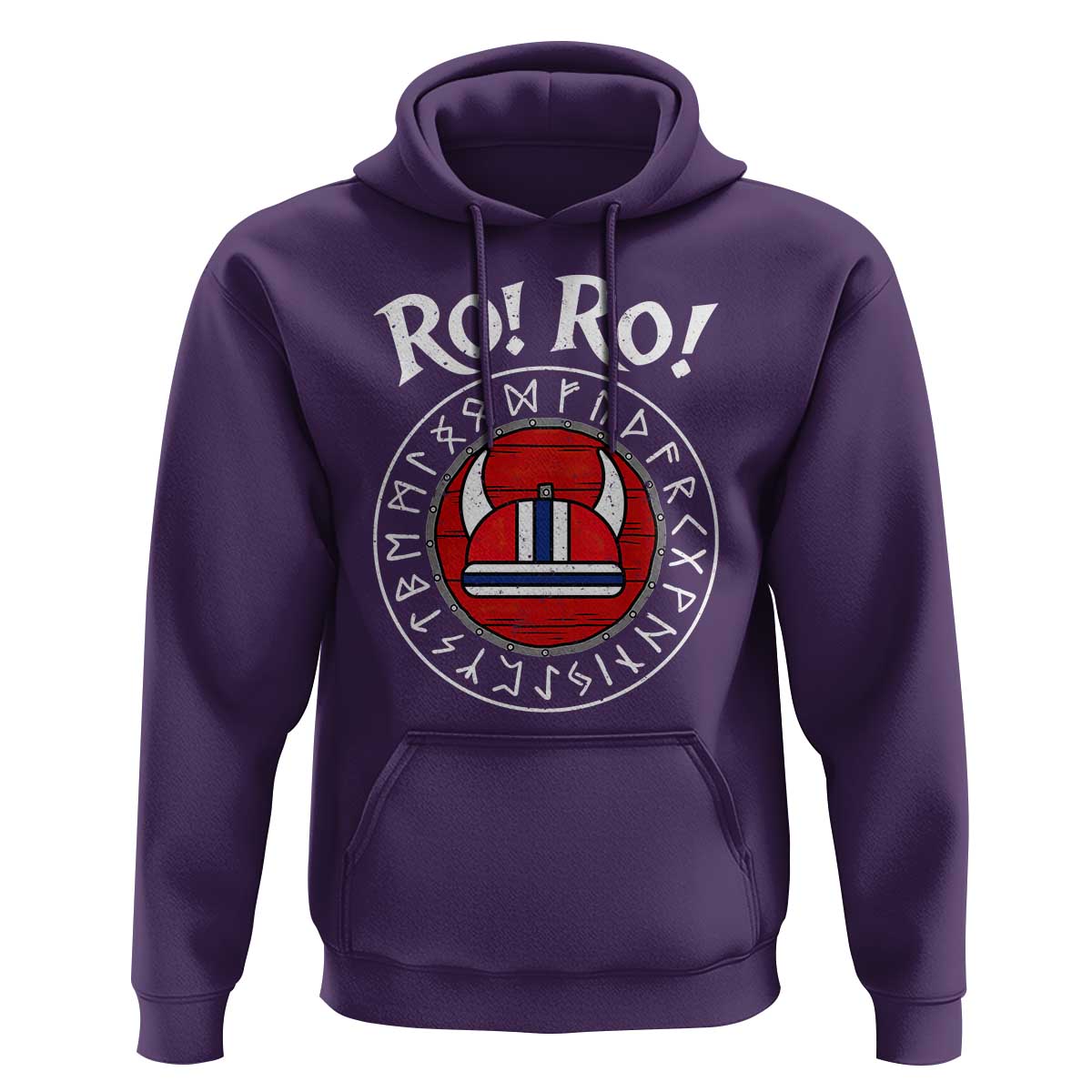 Ro Ro Ro Viking Chant Norway Football Fans Hoodie Norwegian Pride Distressed Norse Runes Shield Patriotic Supporter
