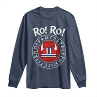 Ro Ro Ro Viking Chant Norway Football Fans Long Sleeve Shirt Norwegian Pride Distressed Norse Runes Shield Patriotic Supporter