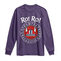 Ro Ro Ro Viking Chant Norway Football Fans Long Sleeve Shirt Norwegian Pride Distressed Norse Runes Shield Patriotic Supporter