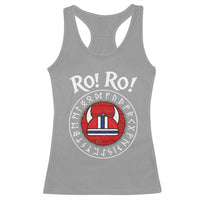 Ro Ro Ro Viking Chant Norway Football Fans Racerback Tank Top Norwegian Pride Distressed Norse Runes Shield Patriotic Supporter