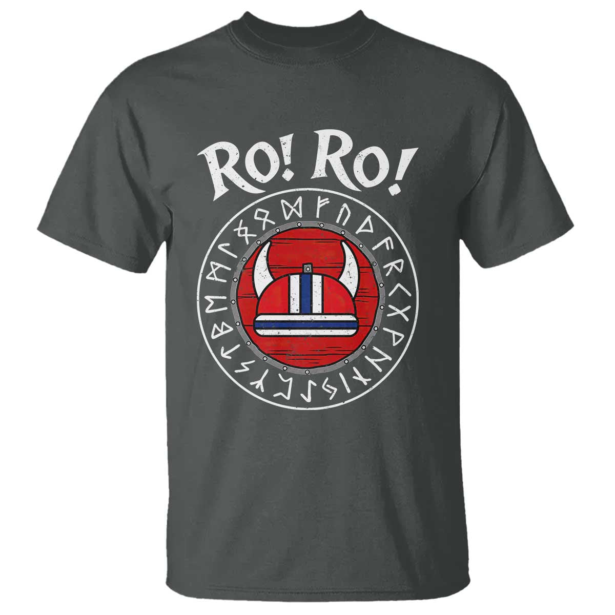 Ro Ro Ro Viking Chant Norway Football Fans T Shirt Norwegian Pride Distressed Norse Runes Shield Patriotic Supporter