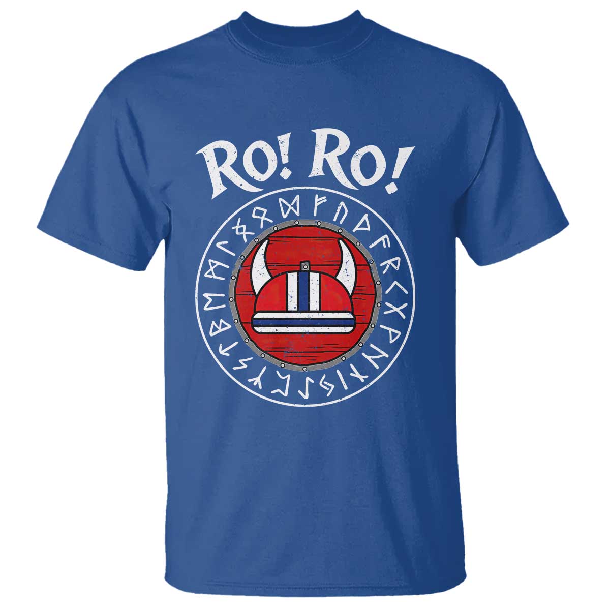 Ro Ro Ro Viking Chant Norway Football Fans T Shirt Norwegian Pride Distressed Norse Runes Shield Patriotic Supporter