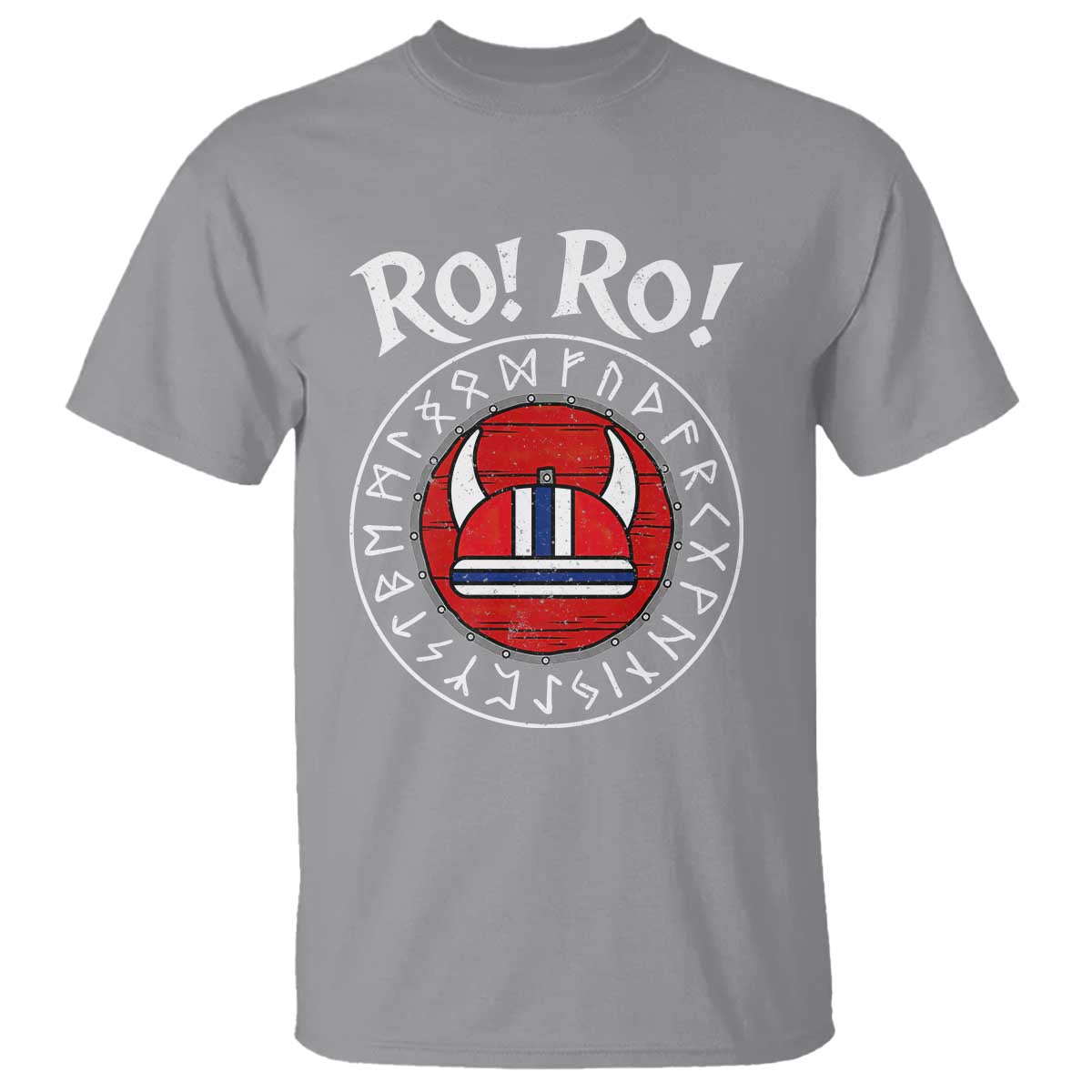 Ro Ro Ro Viking Chant Norway Football Fans T Shirt Norwegian Pride Distressed Norse Runes Shield Patriotic Supporter