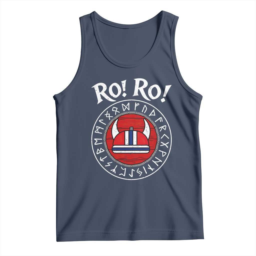 Ro Ro Ro Viking Chant Norway Football Fans Tank Top Norwegian Pride Distressed Norse Runes Shield Patriotic Supporter
