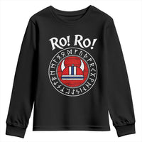Ro Ro Ro Viking Chant Norway Football Fans Youth Sweatshirt Norwegian Pride Distressed Norse Runes Shield Patriotic Supporter
