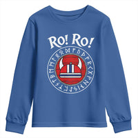 Ro Ro Ro Viking Chant Norway Football Fans Youth Sweatshirt Norwegian Pride Distressed Norse Runes Shield Patriotic Supporter