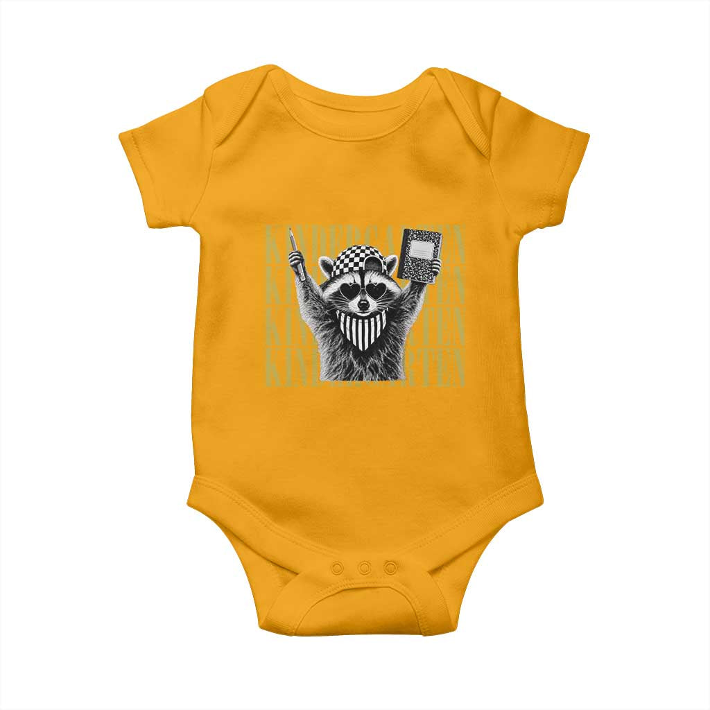 Cool Kindergarten Raccoon Back to School Baby Onesie First Day of School Funny Kids Gift