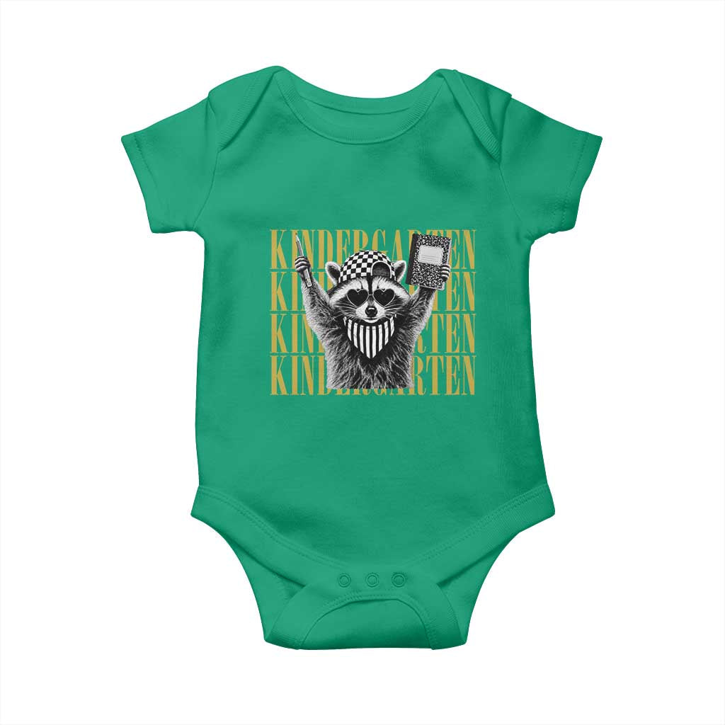 Cool Kindergarten Raccoon Back to School Baby Onesie First Day of School Funny Kids Gift