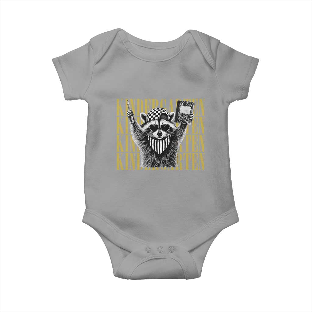 Cool Kindergarten Raccoon Back to School Baby Onesie First Day of School Funny Kids Gift