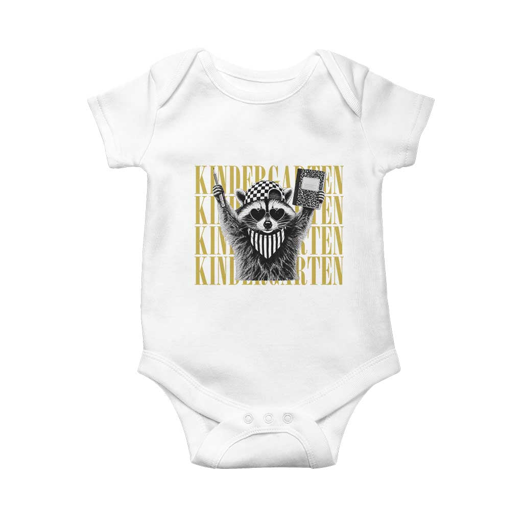 Cool Kindergarten Raccoon Back to School Baby Onesie First Day of School Funny Kids Gift