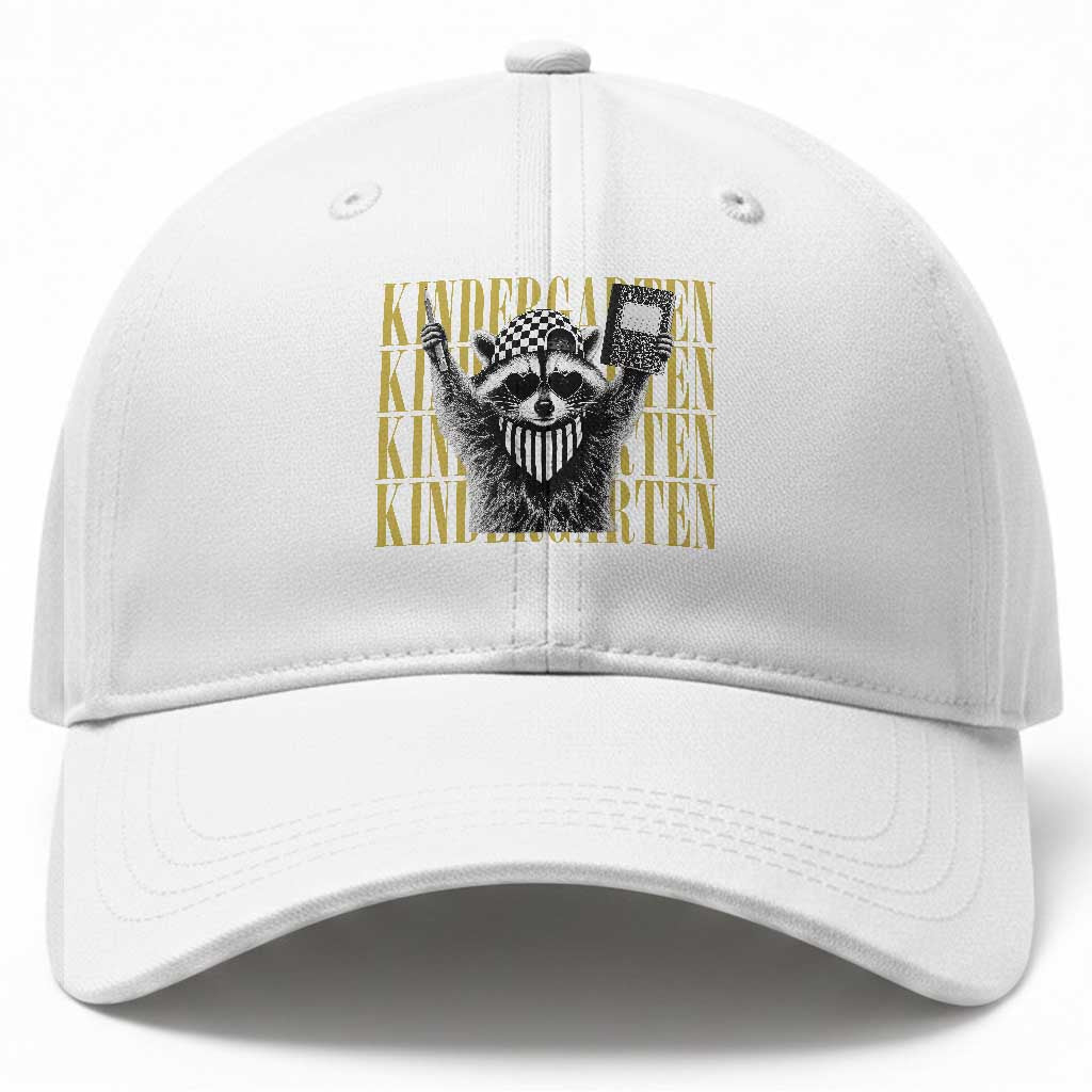 Cool Kindergarten Raccoon Back to School Baseball Cap First Day of School Funny Kids Gift