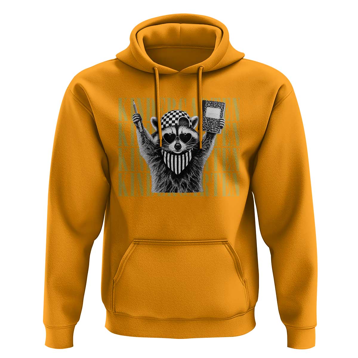 Cool Kindergarten Raccoon Back to School Hoodie First Day of School Funny Kids Gift