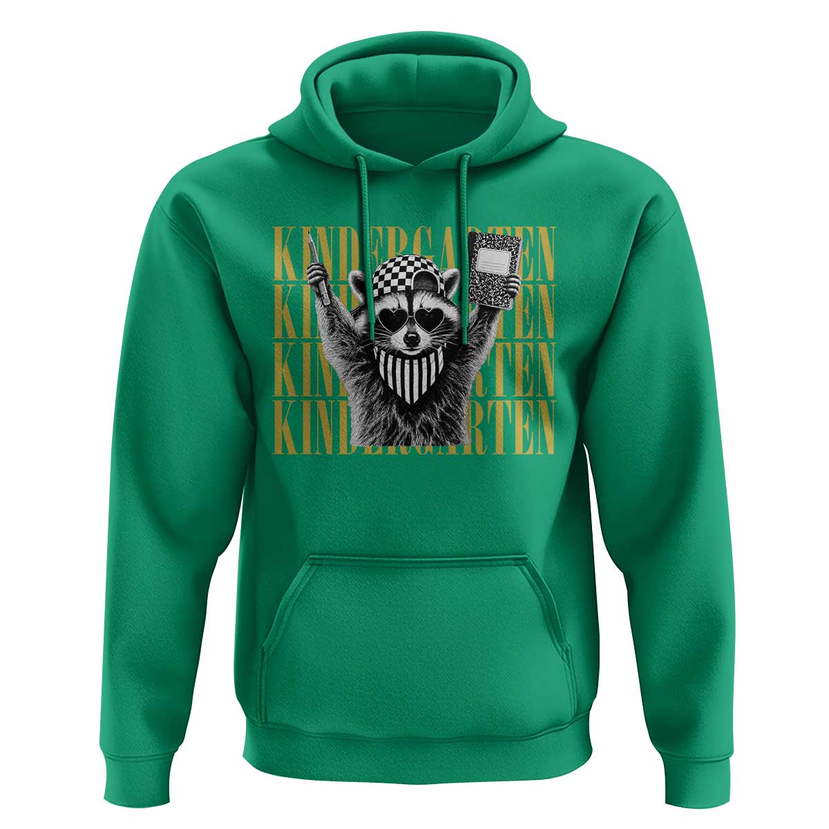 Cool Kindergarten Raccoon Back to School Hoodie First Day of School Funny Kids Gift