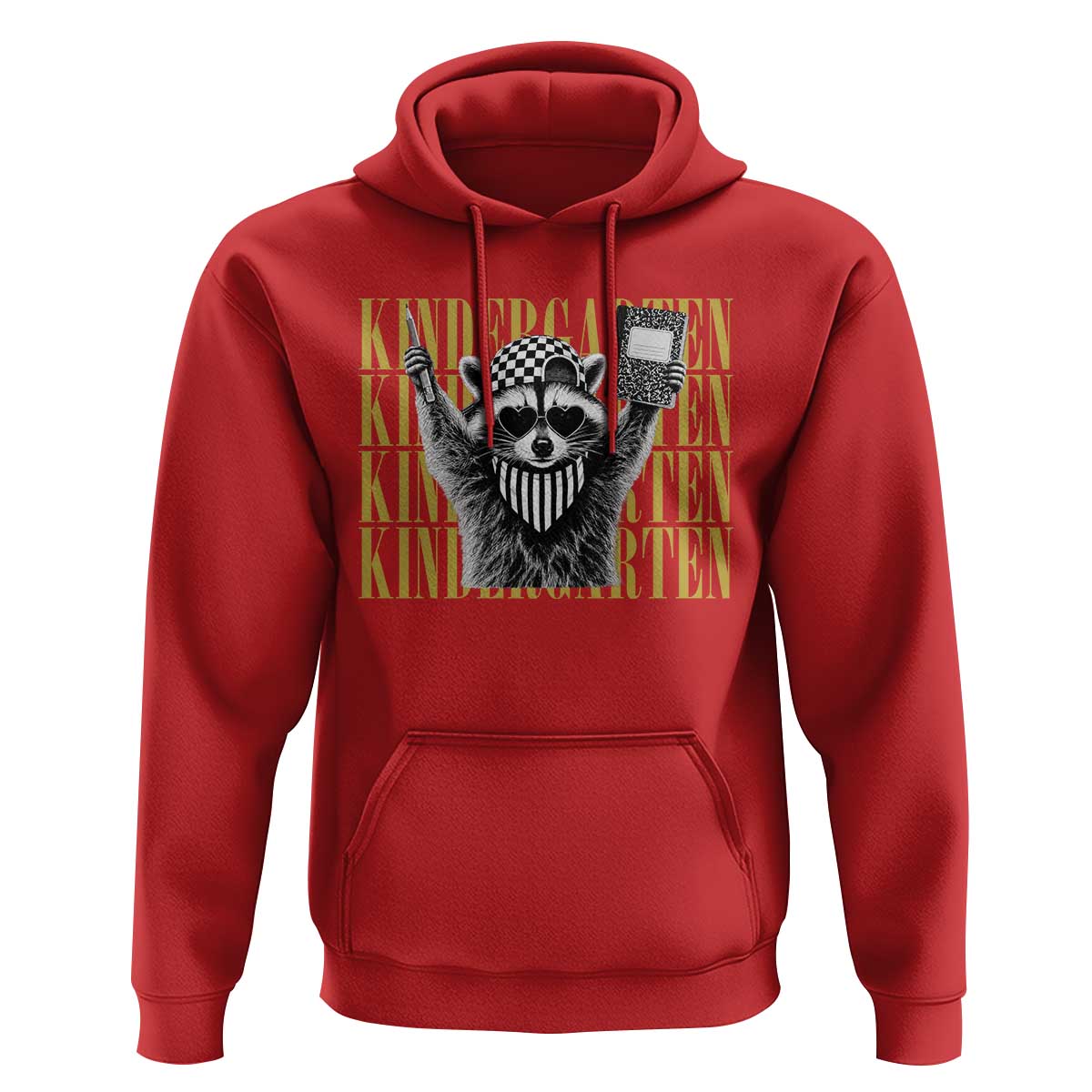 Cool Kindergarten Raccoon Back to School Hoodie First Day of School Funny Kids Gift