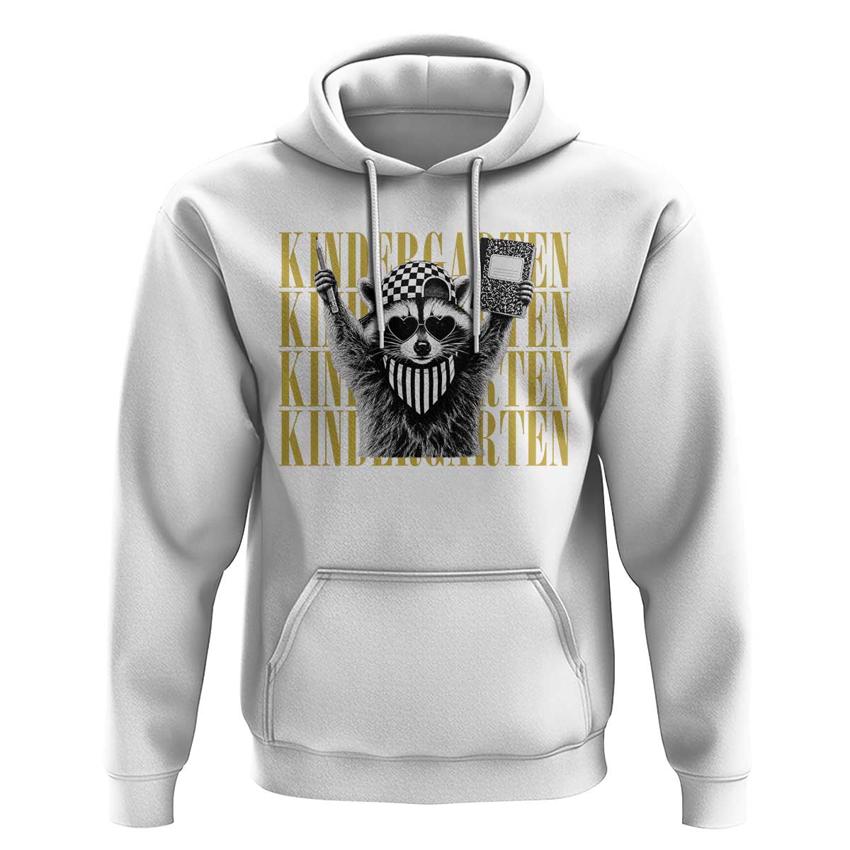 Cool Kindergarten Raccoon Back to School Hoodie First Day of School Funny Kids Gift