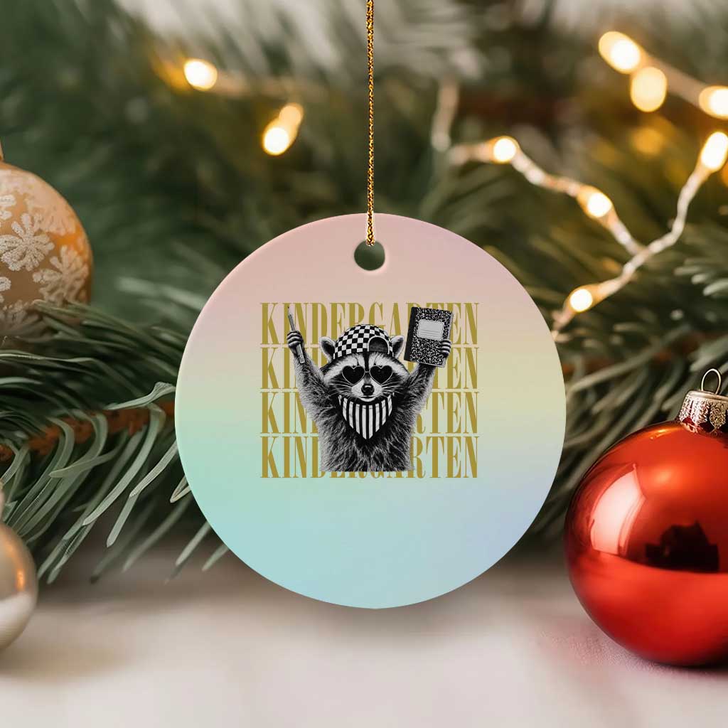 Cool Kindergarten Raccoon Back to School Ceramic Ornament First Day of School Funny Kids Gift
