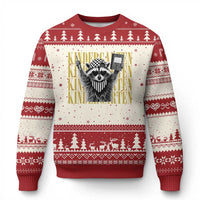 Cool Kindergarten Raccoon Back to School Ugly Christmas Sweater First Day of School Funny Kids Gift
