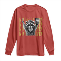 Cool Kindergarten Raccoon Back to School Long Sleeve Shirt First Day of School Funny Kids Gift