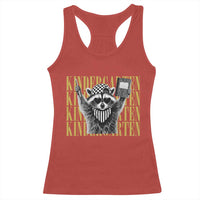 Cool Kindergarten Raccoon Back to School Racerback Tank Top First Day of School Funny Kids Gift
