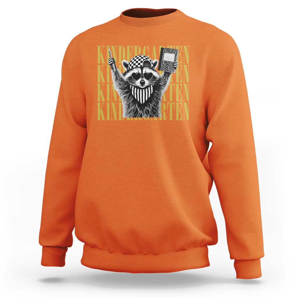 Cool Kindergarten Raccoon Back to School Sweatshirt First Day of School Funny Kids Gift