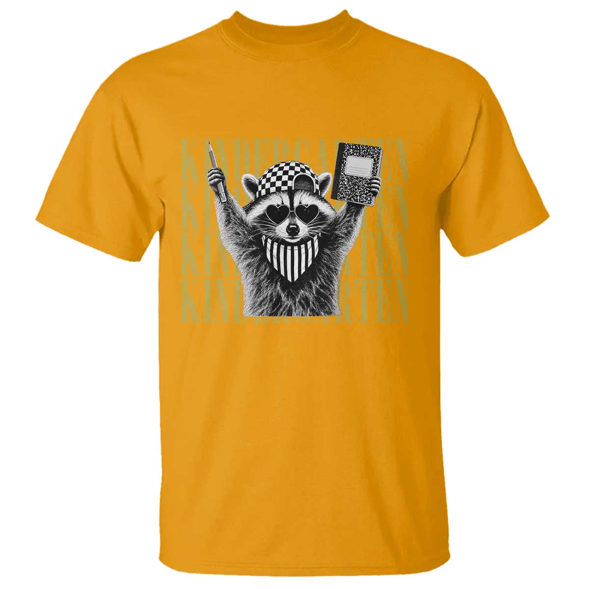 Cool Kindergarten Raccoon Back to School T Shirt First Day of School Funny Kids Gift