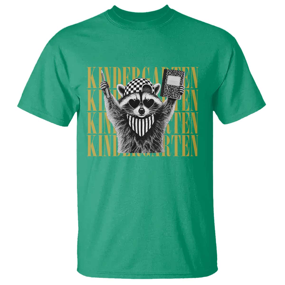 Cool Kindergarten Raccoon Back to School T Shirt First Day of School Funny Kids Gift