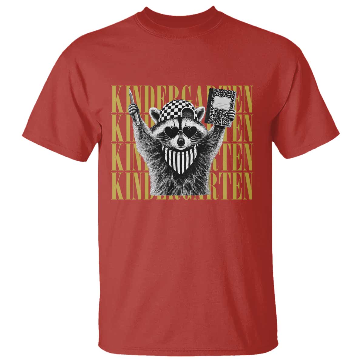Cool Kindergarten Raccoon Back to School T Shirt First Day of School Funny Kids Gift