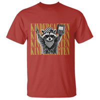 Cool Kindergarten Raccoon Back to School T Shirt First Day of School Funny Kids Gift