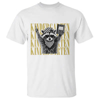 Cool Kindergarten Raccoon Back to School T Shirt First Day of School Funny Kids Gift