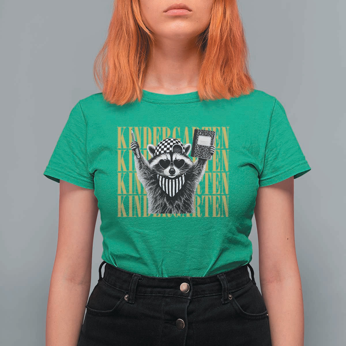 Cool Kindergarten Raccoon Back to School T Shirt For Women First Day of School Funny Kids Gift