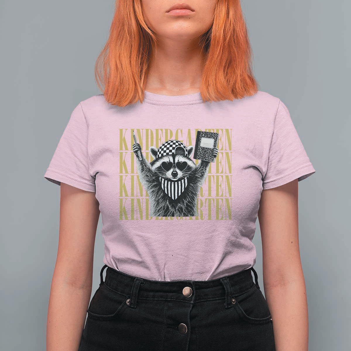 Cool Kindergarten Raccoon Back to School T Shirt For Women First Day of School Funny Kids Gift