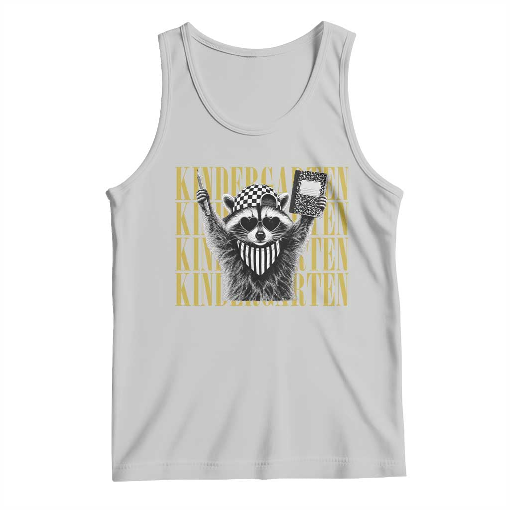 Cool Kindergarten Raccoon Back to School Tank Top First Day of School Funny Kids Gift