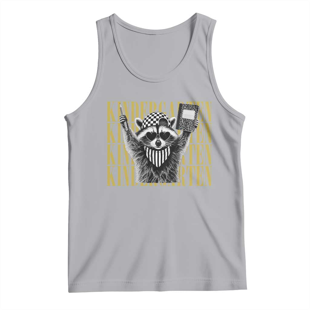 Cool Kindergarten Raccoon Back to School Tank Top First Day of School Funny Kids Gift