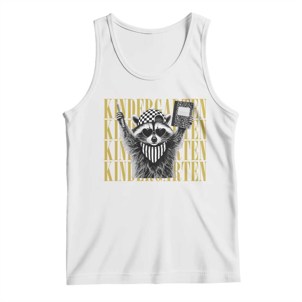 Cool Kindergarten Raccoon Back to School Tank Top First Day of School Funny Kids Gift