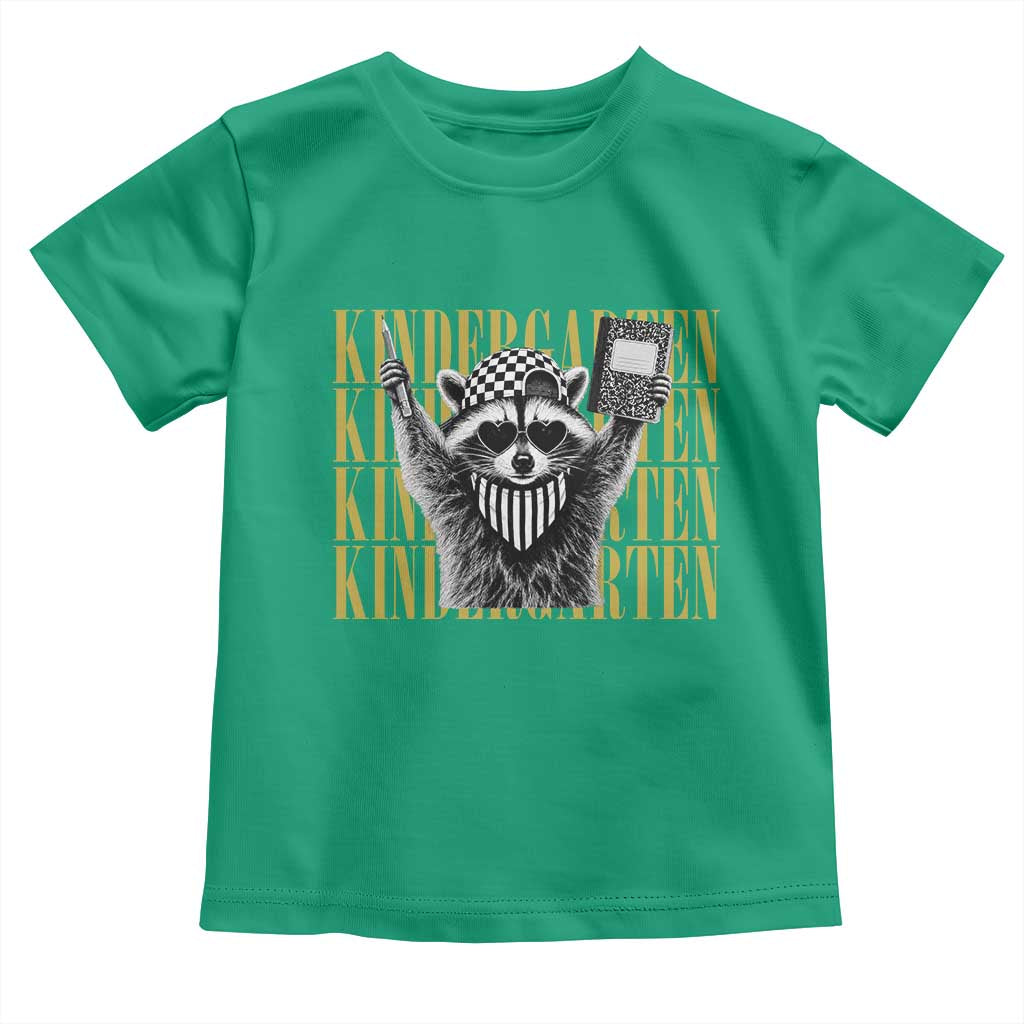 Cool Kindergarten Raccoon Back to School Toddler T Shirt First Day of School Funny Kids Gift
