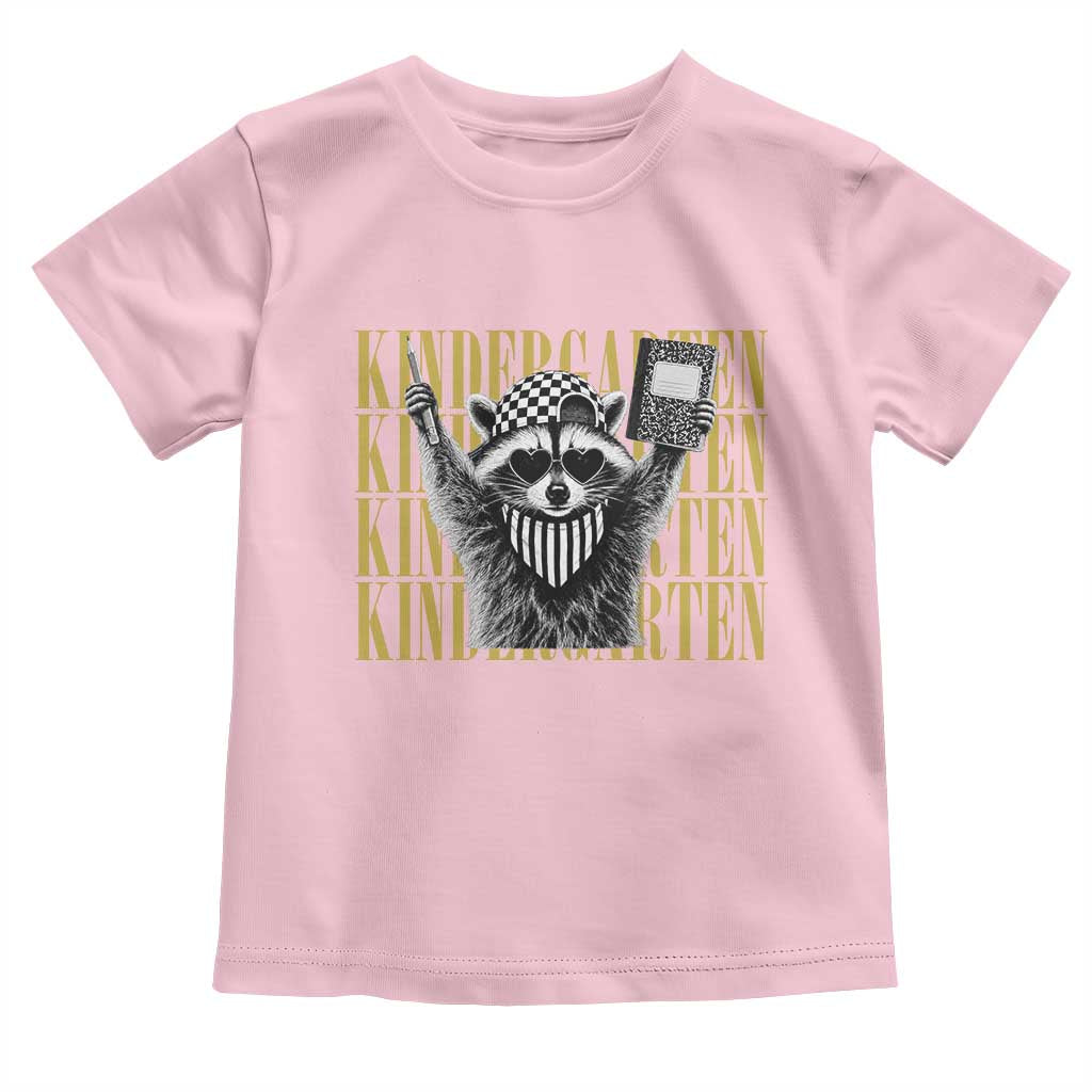 Cool Kindergarten Raccoon Back to School Toddler T Shirt First Day of School Funny Kids Gift