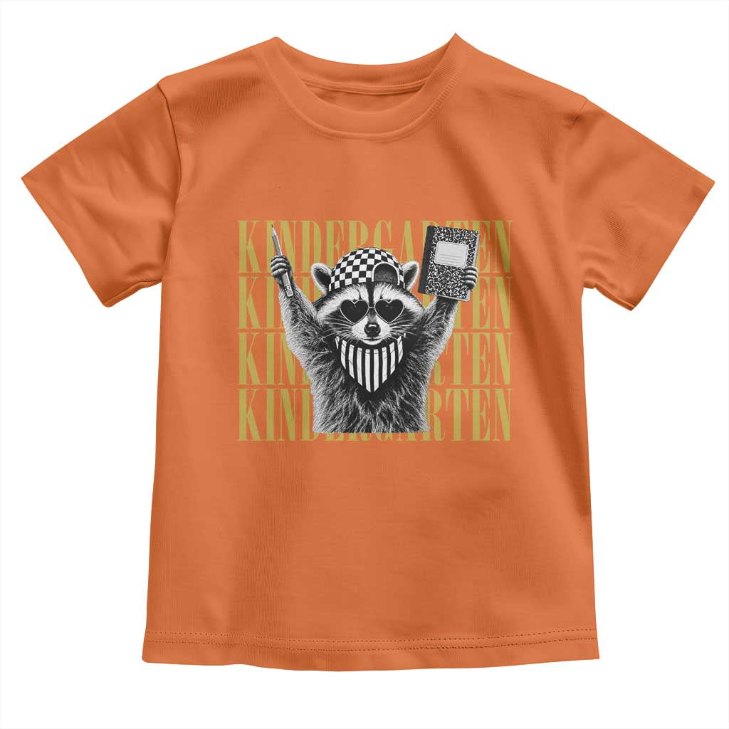 Cool Kindergarten Raccoon Back to School Toddler T Shirt First Day of School Funny Kids Gift