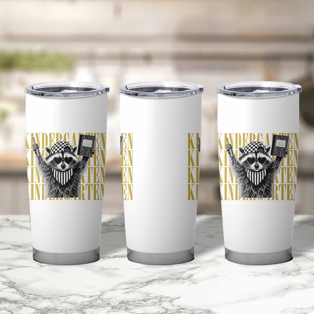 Cool Kindergarten Raccoon Back to School Tumbler Cup First Day of School Funny Kids Gift