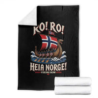 Funny Heia Norge Soccer Viking Row Throw Blanket Ro Ro Norway Football Fans Norwegian Pride