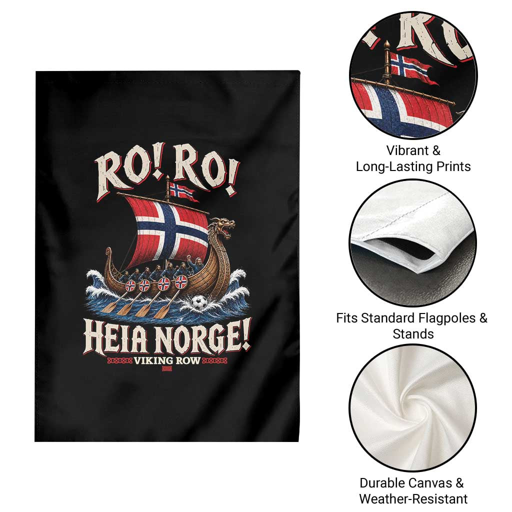 Funny Heia Norge Soccer Viking Row Garden Flag Ro Ro Norway Football Fans Norwegian Pride