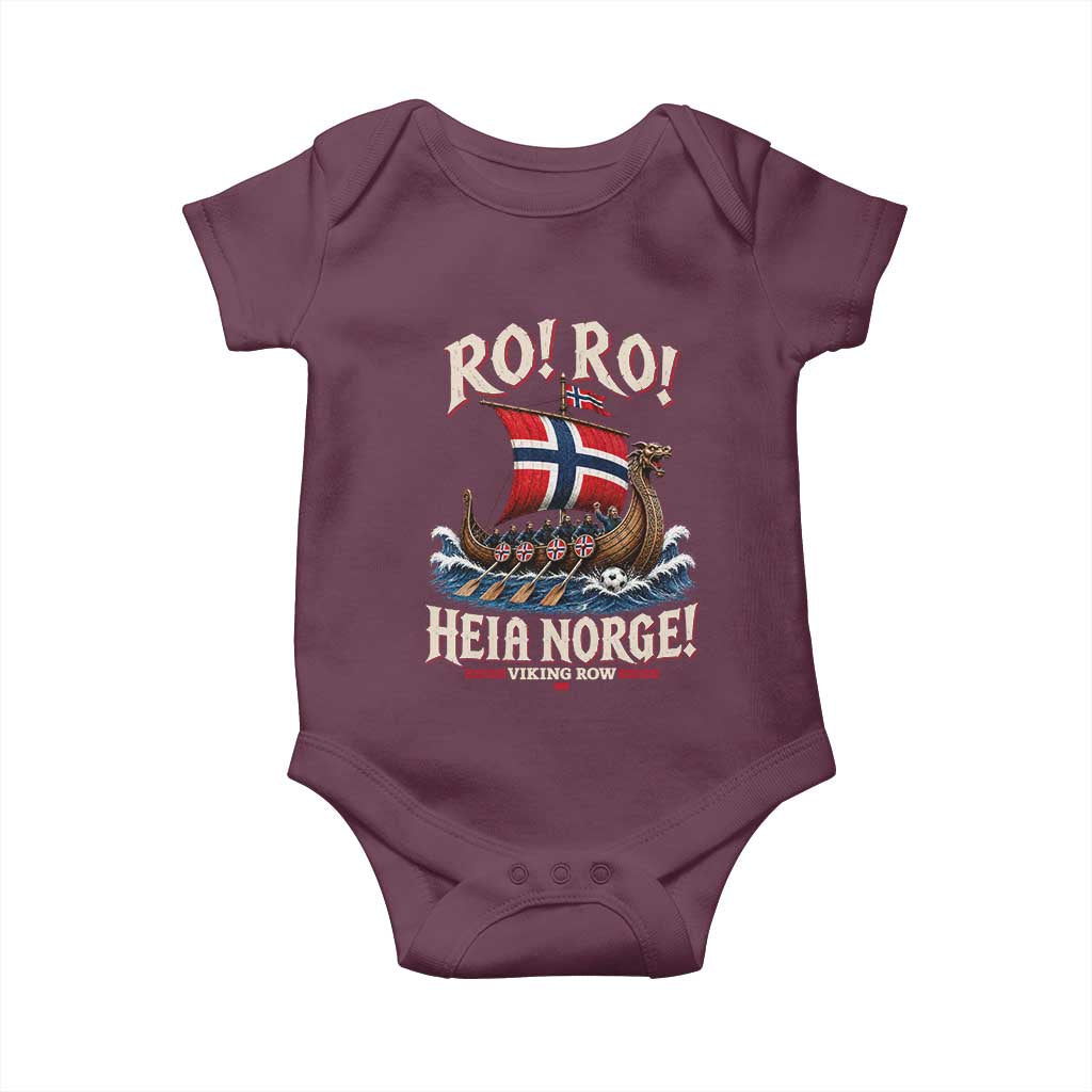 Funny Heia Norge Soccer Viking Row Baby Onesie Ro Ro Norway Football Fans Norwegian Pride