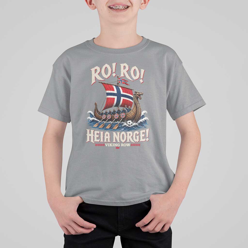 Funny Heia Norge Soccer Viking Row T Shirt For Kid Ro Ro Norway Football Fans Norwegian Pride