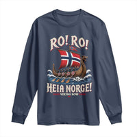 Funny Heia Norge Soccer Viking Row Long Sleeve Shirt Ro Ro Norway Football Fans Norwegian Pride