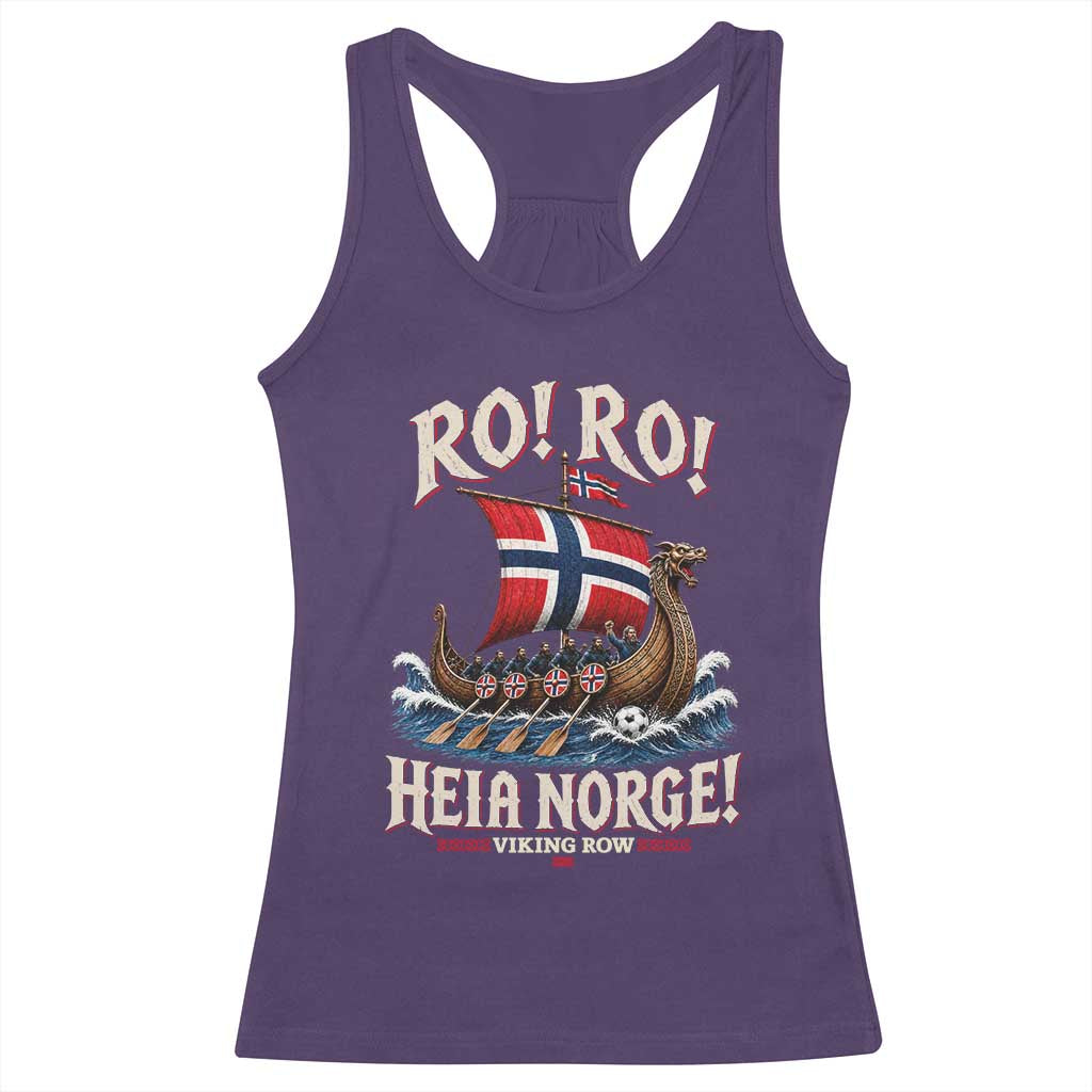 Funny Heia Norge Soccer Viking Row Racerback Tank Top Ro Ro Norway Football Fans Norwegian Pride