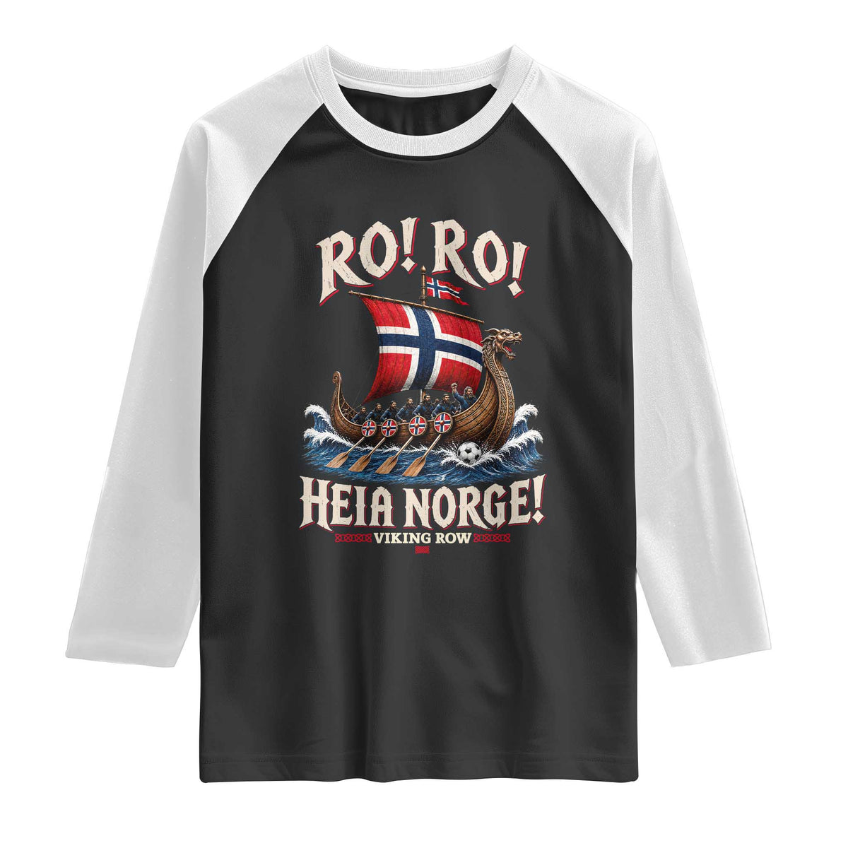 Funny Heia Norge Soccer Viking Row Raglan Shirt Ro Ro Norway Football Fans Norwegian Pride