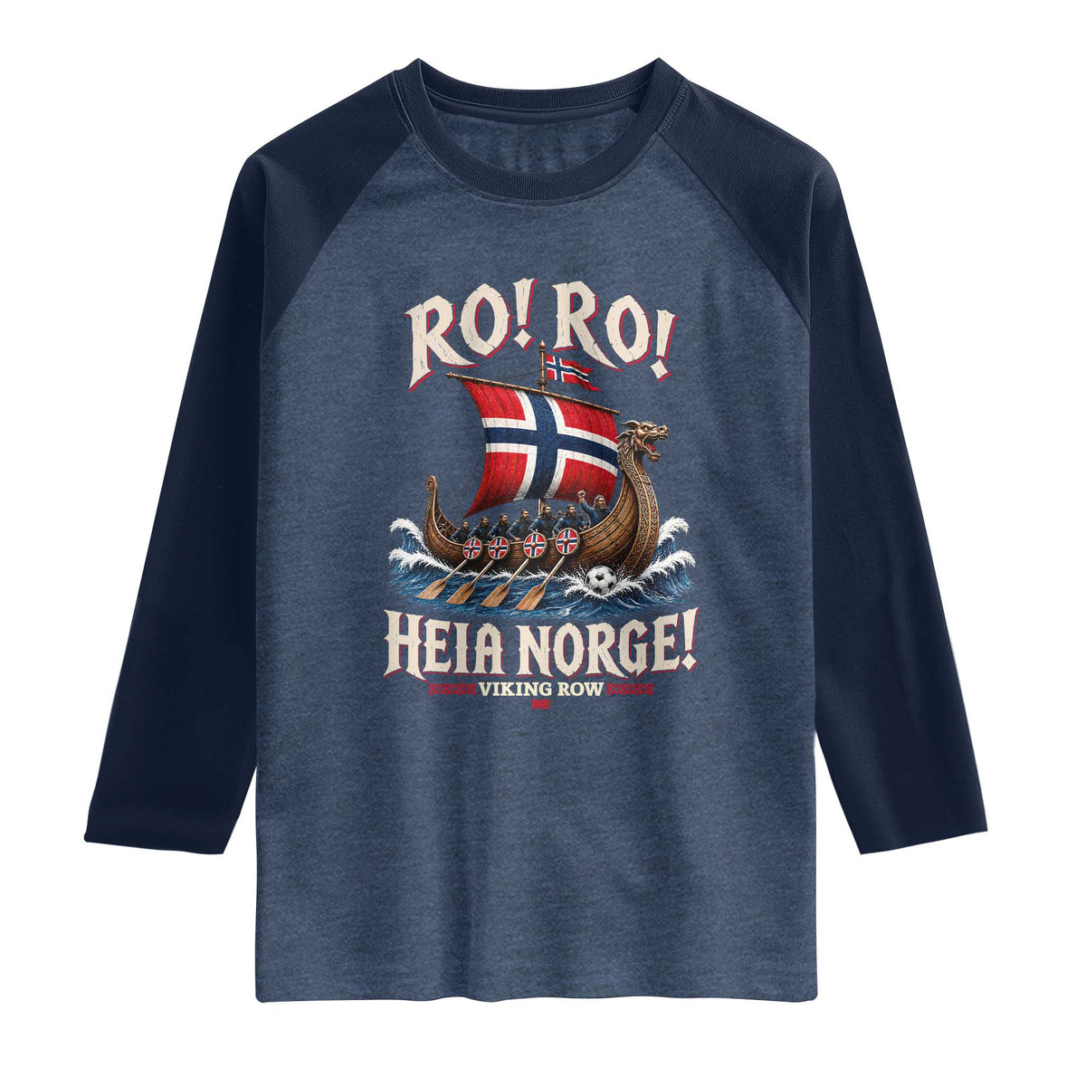 Funny Heia Norge Soccer Viking Row Raglan Shirt Ro Ro Norway Football Fans Norwegian Pride