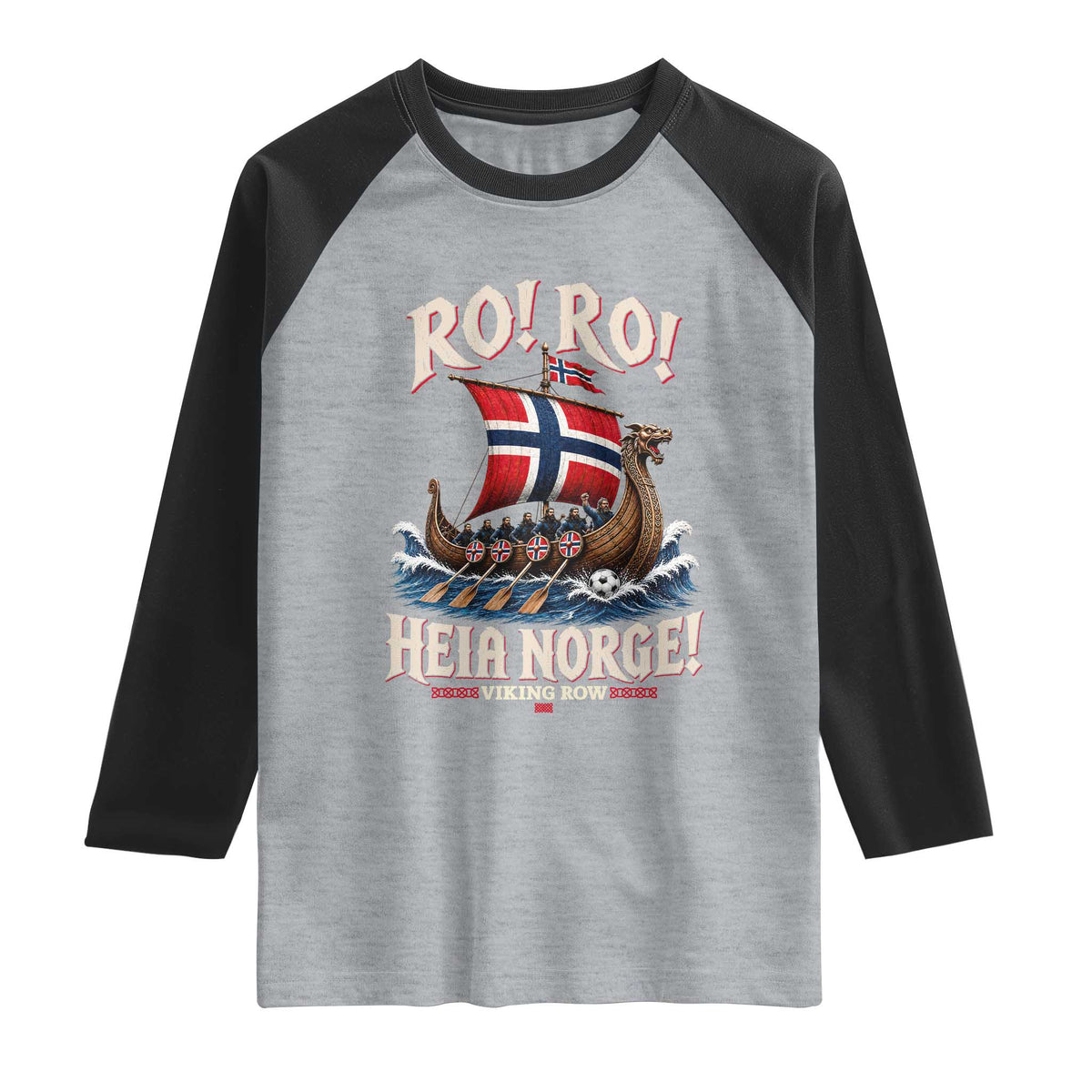 Funny Heia Norge Soccer Viking Row Raglan Shirt Ro Ro Norway Football Fans Norwegian Pride
