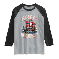 Funny Heia Norge Soccer Viking Row Raglan Shirt Ro Ro Norway Football Fans Norwegian Pride